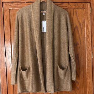 NWT Sonoma Camel Brown Open-Front Cardigan women’s size medium